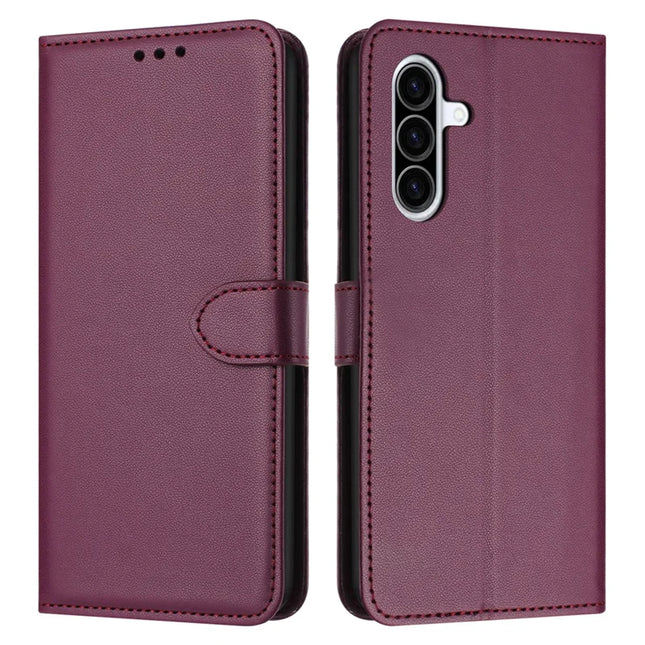 For Samsung Galaxy A26 5G Wallet Phone Case Leather Stand Cover with Strap - Purple