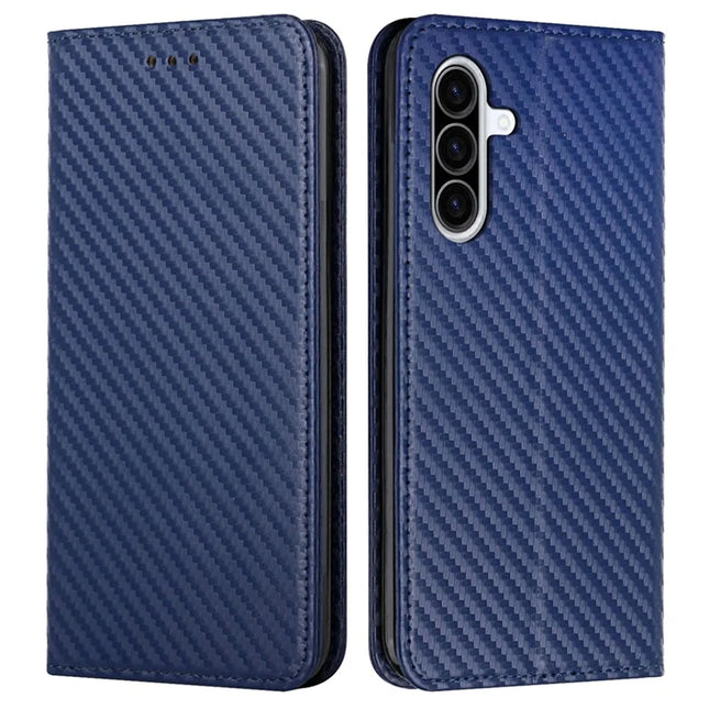 For Samsung Galaxy A56 5G / A36 5G Case Leather Flip Phone Cover Stand Strong Magnetic Closure - Blue