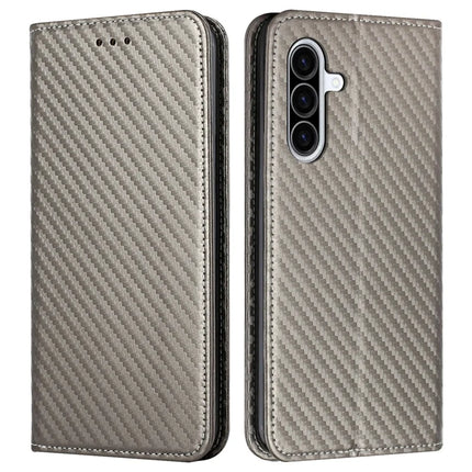 For Samsung Galaxy A56 5G / A36 5G Case Leather Flip Phone Cover Stand Strong Magnetic Closure - Grey