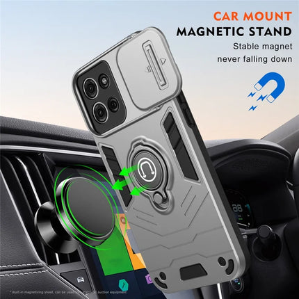 For Motorola Moto G75 5G Case Slide Camshield Kickstand PC+TPU Phone Cover