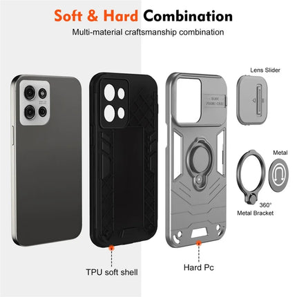 For Motorola Moto G75 5G Case Slide Camshield Kickstand PC+TPU Phone Cover