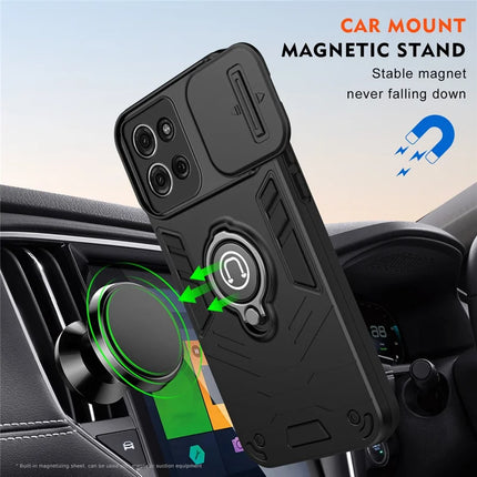 For Motorola Moto G75 5G Case Slide Camshield Kickstand PC+TPU Phone Cover