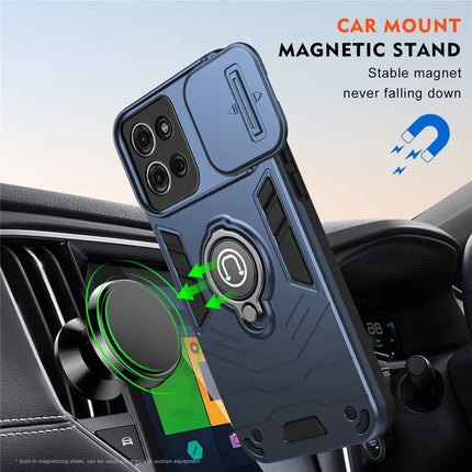 For Motorola Moto G75 5G Case Slide Camshield Kickstand PC+TPU Phone Cover