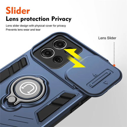 For Motorola Moto G75 5G Case Slide Camshield Kickstand PC+TPU Phone Cover