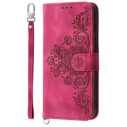 For Google Pixel 9a Case Flower Pattern PU Leather Wallet Phone Cover with Strap