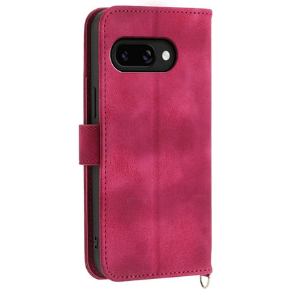 For Google Pixel 9a Case Flower Pattern PU Leather Wallet Phone Cover with Strap