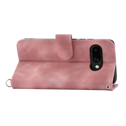 For Google Pixel 9a Case Flower Pattern PU Leather Wallet Phone Cover with Strap