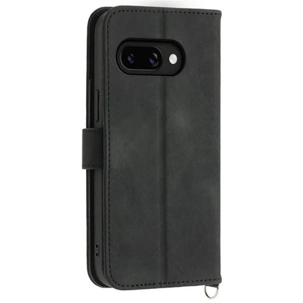 For Google Pixel 9a Case Flower Pattern PU Leather Wallet Phone Cover with Strap