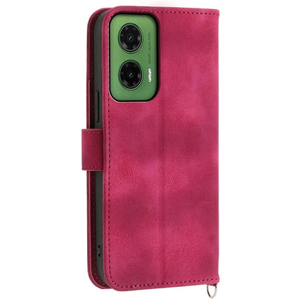 For Motorola Moto G35 5G Case Flower Pattern PU Leather Wallet Phone Cover with Strap