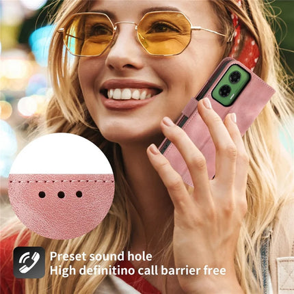 For Motorola Moto G35 5G Case Flower Pattern PU Leather Wallet Phone Cover with Strap