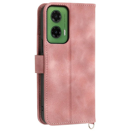 For Motorola Moto G35 5G Case Flower Pattern PU Leather Wallet Phone Cover with Strap