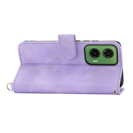 For Motorola Moto G35 5G Case Flower Pattern PU Leather Wallet Phone Cover with Strap