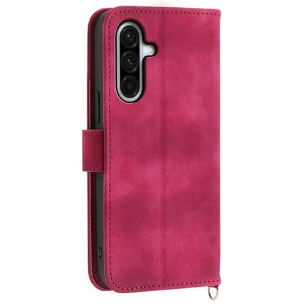 For Samsung Galaxy A56 5G Case Flower Pattern PU Leather Wallet Phone Cover with Strap