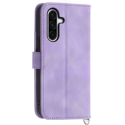 For Samsung Galaxy A56 5G Case Flower Pattern PU Leather Wallet Phone Cover with Strap