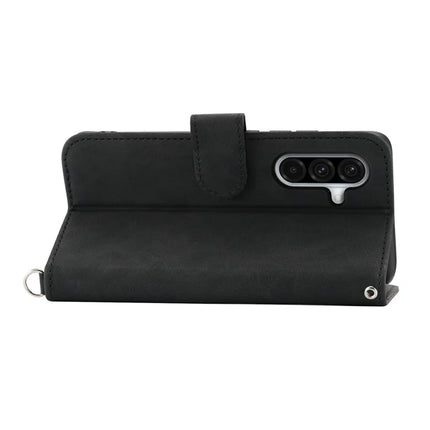 For Samsung Galaxy A56 5G Case Flower Pattern PU Leather Wallet Phone Cover with Strap