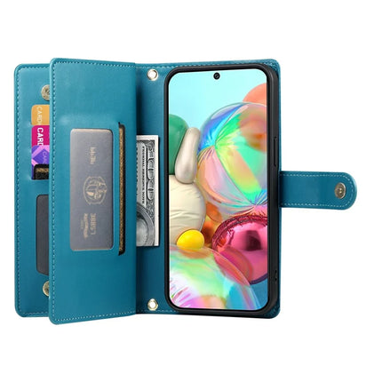 DF-011 For Google Pixel 9a Case Zipper Pocket Wallet Leather Phone Cover with Straps