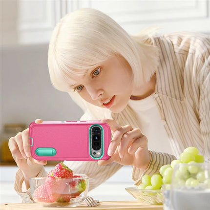 For Google Pixel 9 Pro / Pixel 9 Case Kickstand Phone Cover PC+Silicone+EVA 3-in-1 Design