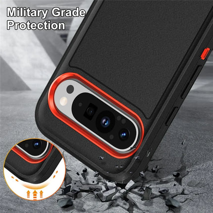 For Google Pixel 9 Pro / Pixel 9 Case Kickstand Phone Cover PC+Silicone+EVA 3-in-1 Design