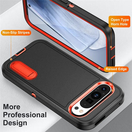For Google Pixel 9 Pro / Pixel 9 Case Kickstand Phone Cover PC+Silicone+EVA 3-in-1 Design