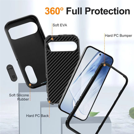 For Google Pixel 9 Pro / Pixel 9 Case Kickstand Phone Cover PC+Silicone+EVA 3-in-1 Design