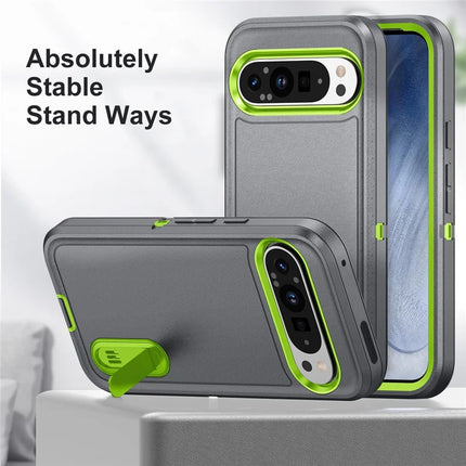 For Google Pixel 9 Pro / Pixel 9 Case Kickstand Phone Cover PC+Silicone+EVA 3-in-1 Design