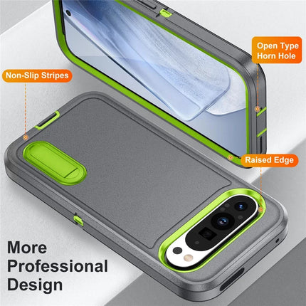 For Google Pixel 9 Pro / Pixel 9 Case Kickstand Phone Cover PC+Silicone+EVA 3-in-1 Design