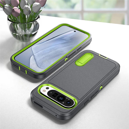 For Google Pixel 9 Pro / Pixel 9 Case Kickstand Phone Cover PC+Silicone+EVA 3-in-1 Design