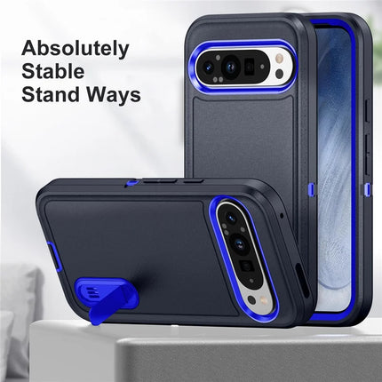 For Google Pixel 9 Pro / Pixel 9 Case Kickstand Phone Cover PC+Silicone+EVA 3-in-1 Design