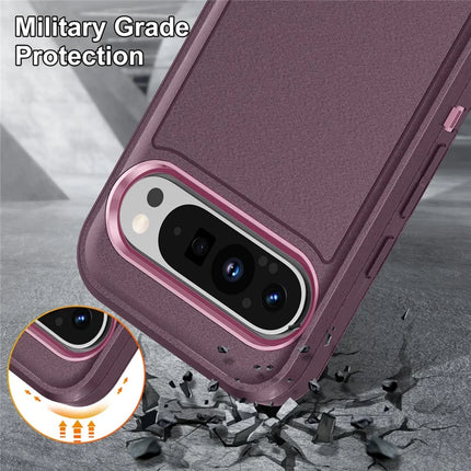 For Google Pixel 9 Pro / Pixel 9 Case Kickstand Phone Cover PC+Silicone+EVA 3-in-1 Design