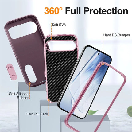 For Google Pixel 9 Pro / Pixel 9 Case Kickstand Phone Cover PC+Silicone+EVA 3-in-1 Design