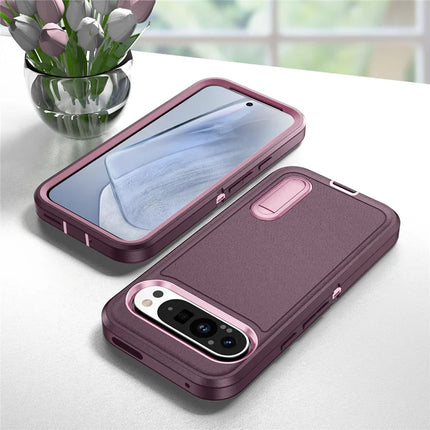 For Google Pixel 9 Pro / Pixel 9 Case Kickstand Phone Cover PC+Silicone+EVA 3-in-1 Design