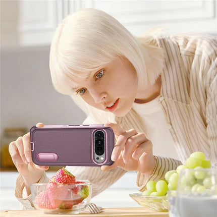 For Google Pixel 9 Pro / Pixel 9 Case Kickstand Phone Cover PC+Silicone+EVA 3-in-1 Design