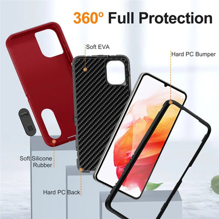For Samsung Galaxy A06 Case Kickstand Phone Cover PC+Silicone+EVA 3-in-1 Design