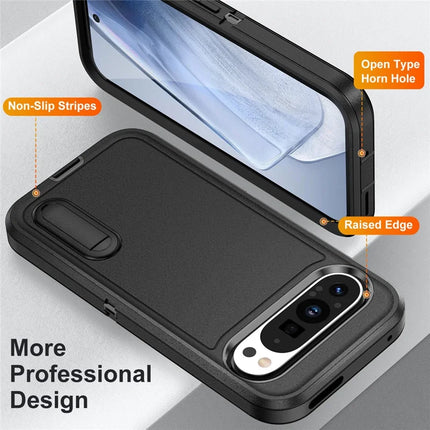 For Google Pixel 9 Pro XL Case Kickstand Phone Cover PC+Silicone+EVA 3-in-1 Design