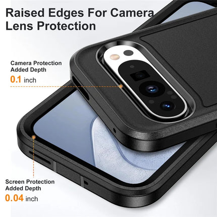 For Google Pixel 9 Pro XL Case Kickstand Phone Cover PC+Silicone+EVA 3-in-1 Design