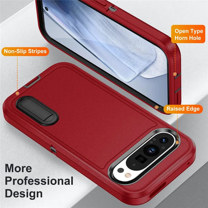 For Google Pixel 9 Pro XL Case Kickstand Phone Cover PC+Silicone+EVA 3-in-1 Design