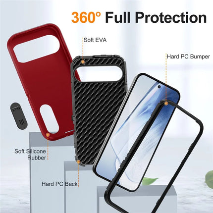 For Google Pixel 9 Pro XL Case Kickstand Phone Cover PC+Silicone+EVA 3-in-1 Design