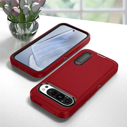 For Google Pixel 9 Pro XL Case Kickstand Phone Cover PC+Silicone+EVA 3-in-1 Design