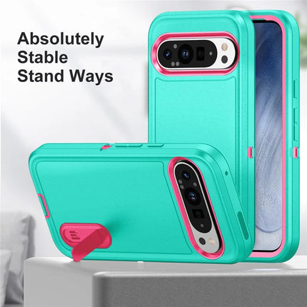 For Google Pixel 9 Pro XL Case Kickstand Phone Cover PC+Silicone+EVA 3-in-1 Design