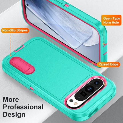 For Google Pixel 9 Pro XL Case Kickstand Phone Cover PC+Silicone+EVA 3-in-1 Design