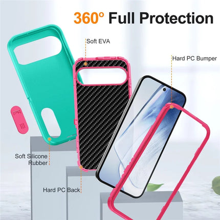 For Google Pixel 9 Pro XL Case Kickstand Phone Cover PC+Silicone+EVA 3-in-1 Design