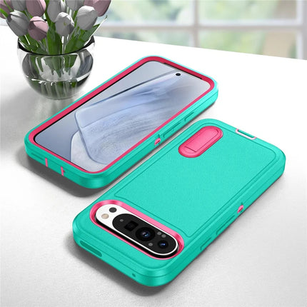 For Google Pixel 9 Pro XL Case Kickstand Phone Cover PC+Silicone+EVA 3-in-1 Design
