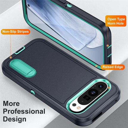 For Google Pixel 9 Pro XL Case Kickstand Phone Cover PC+Silicone+EVA 3-in-1 Design