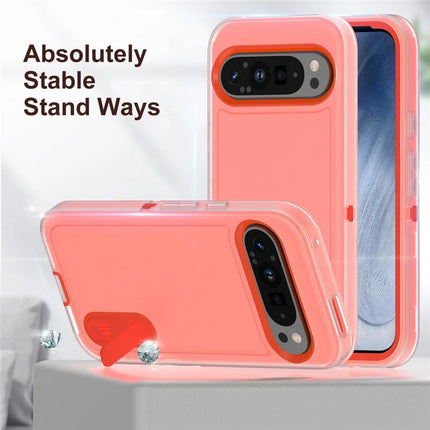 For Google Pixel 9 Pro XL Case Kickstand Phone Cover PC+Silicone+EVA 3-in-1 Design
