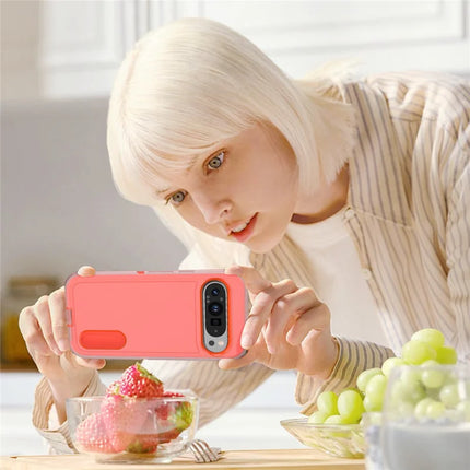 For Google Pixel 9 Pro XL Case Kickstand Phone Cover PC+Silicone+EVA 3-in-1 Design