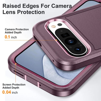 For Google Pixel 9 Pro XL Case Kickstand Phone Cover PC+Silicone+EVA 3-in-1 Design