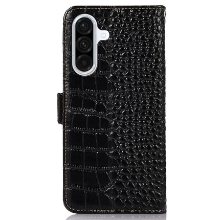 For Samsung Galaxy A26 5G Case Crocodile Texture Genuine Cow Leather Phone Wallet Cover
