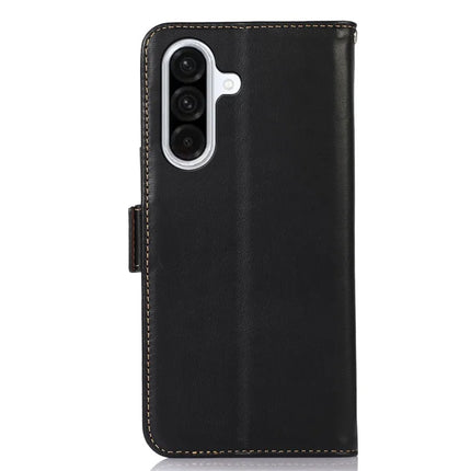 For Samsung Galaxy A26 5G Case RFID Blocking Genuine Cow Leather Wallet Phone Cover