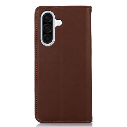 KHAZNEH For Samsung Galaxy A56 5G Case Genuine Cow Leather Wallet Phone Cover Nappa Texture