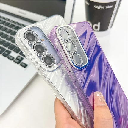 For Samsung Galaxy A54 5G Case IMD Design Shockproof PC+TPU Phone Cover with Glass Lens Film